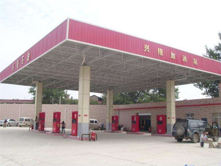 汕尾加油站钢结构网架案例9